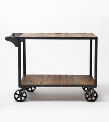 Brackish Utility Cart featuring reclaimed wood.