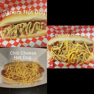 We have all beef hot dogs everyday. The Sanora is my favorite.