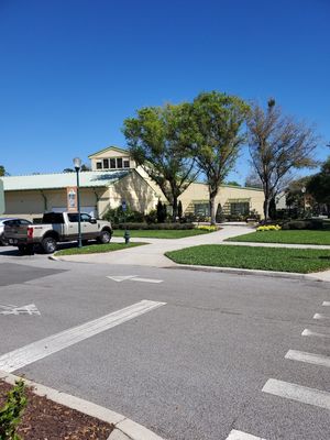 Parking lot and back entrance.