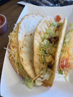 Fried Mahi-mahi and grilled shrimp taco