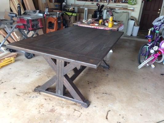 Charcoal farmhouse table by Custom Cuts