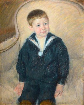 10.  Marry Cassatt, "Portrait of Master St. Pierre as a Young Boy" Oil on canvas, 29 1/2" x 22 3/4" 1906, Courtesy of Guarisco Gallery (DC)