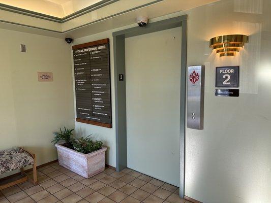 The elevator on lobby, 2nd floor