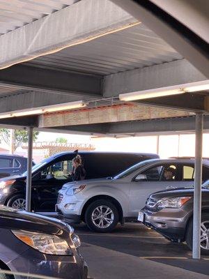 In-Car dining--a true drive-in restaurant!