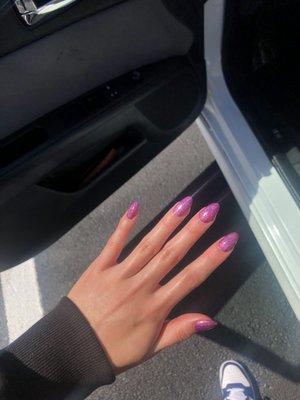 Fuchsia iridescent acrylic set