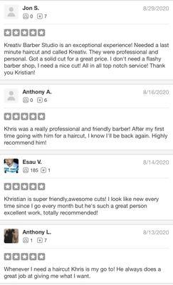 Reviews that aren't approved by yelp.