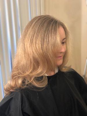 Women's highlights and long cut