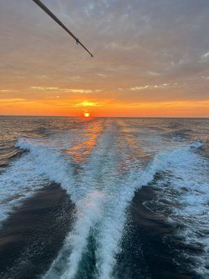 Beautiful sunset while fishing