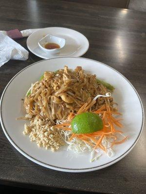 Pad Thai with chicken and Spring roll was included for the lunch special.