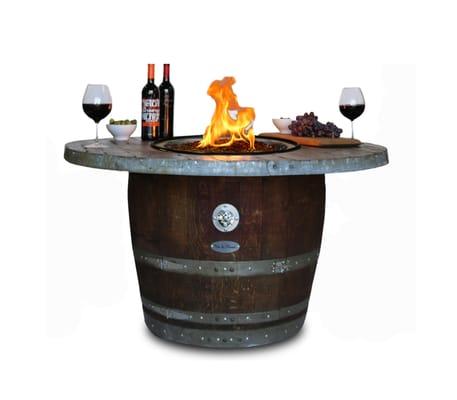 The Enthusiast Fire Table with Wood Stave Top