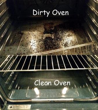 Before and after picture of oven