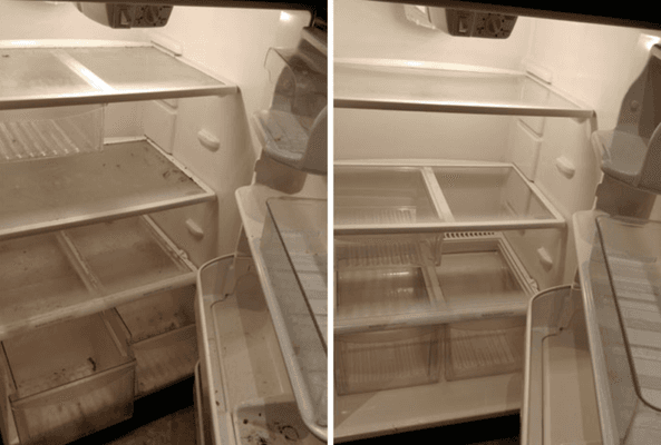 Before & cleaning refrigerator cleaning