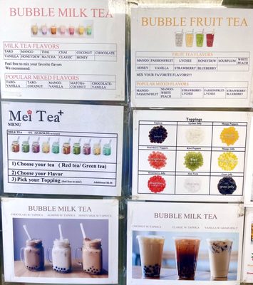 Bubble & fruit tea menus