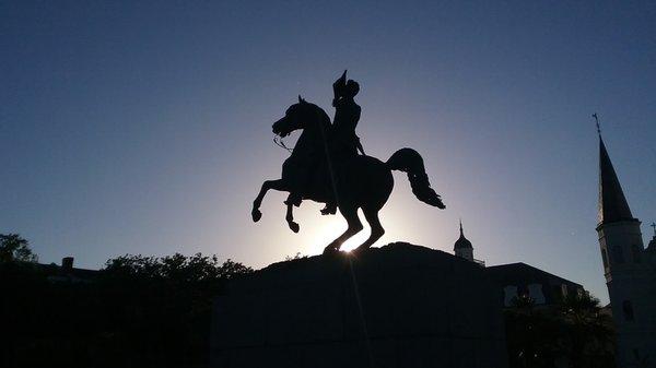 Andrew Jackson at sunset