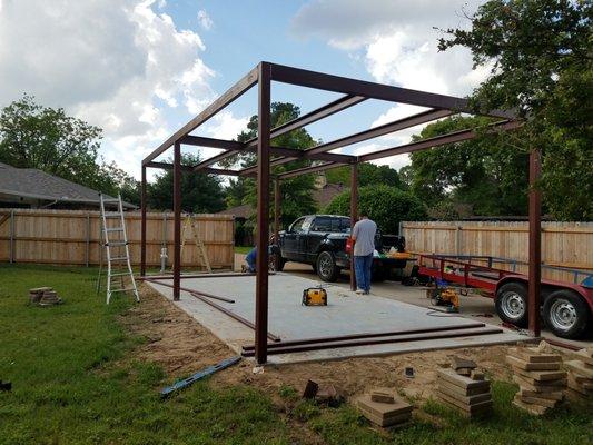 New concrete slab and building a steel bldg