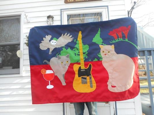 A banner we created for a customer located in London, England which included a few of his favorite things. He LOVED it!