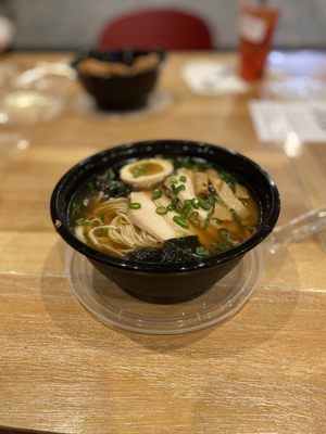 Chicken ramen with chicken broth