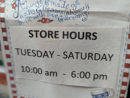 Store hours