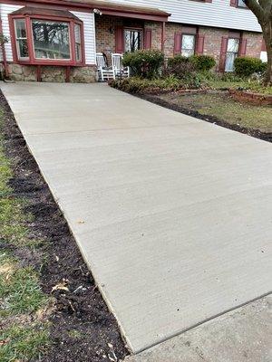 New concrete driveway