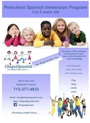 Preschool Spanish Immersion Program