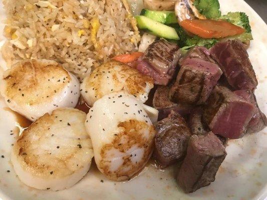 Hibachi scallops and steak