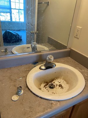 Dirty Apartment Sink Mirror