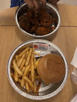 Chicken Wings (Halal) & Halal Chicken Burger