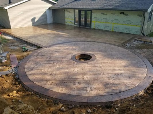 Stamped concrete patio