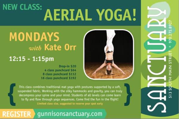 Aerial yoga classes available!