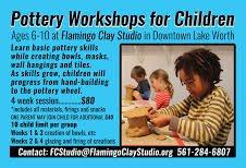 Children's Pottery Classes are held weekly in four week session.  Your child can start at any time.