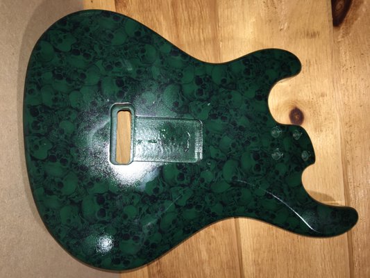 Hydro dipped electric guitar back