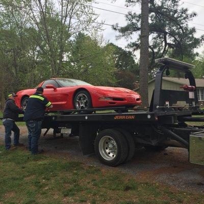 Securing the car down