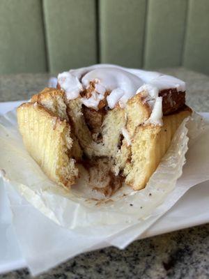 Cinnamon roll. Outside is one thing; an interior assessment is key.