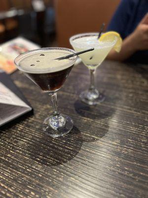 Espresso martini and lemon drop