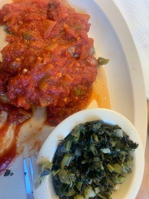 Meatloaf special is legit with Collard greens great stop