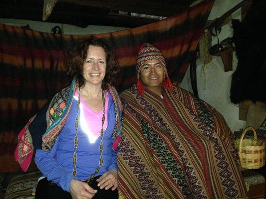 With Wilson Pinedo, a Shaman from the Sacred Valley of Peru.