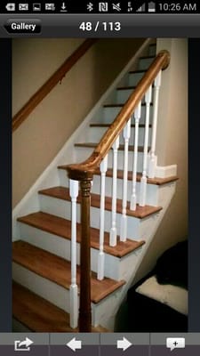 Replace stair treads rails and customize frame