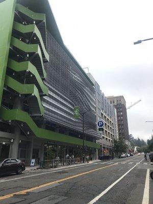 Easy parking at the Center Street garage, 2025 Center St.  A city garage, same cost as street parking.  1/2 a block from  office.