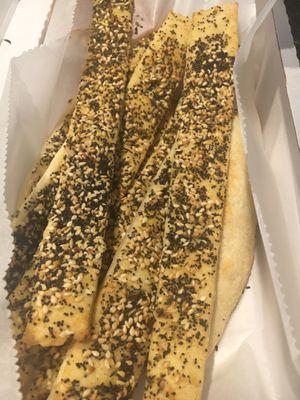 Breadsticks, we laugh that it has bird seed on top!