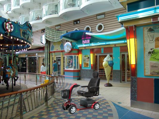 Scooter Rental Orlando- Pride Victory 10 4 Wheel Scooter Rental - Aboard Royal Caribbean- Allure of the seas - Cruise ship mo...