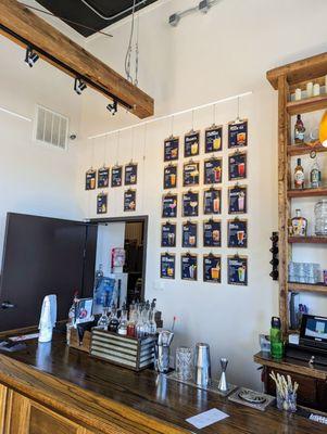 Bar area with cocktail list