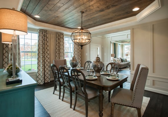 Visit the decorated model at Vistas at Highland Ridge and image yourself entertain family & friends in this wonderful dining ...