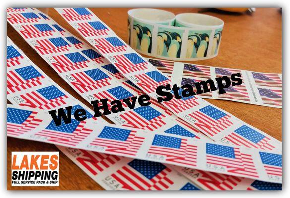 Need Stamps? We have them! Same Price as the Post Office!  Single = .50  Book = $10 Roll = $50 Additional Ounce = .21