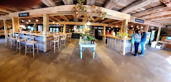 Panoramic view of the Tasting Room.