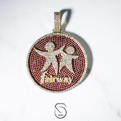 Here it is another custom piece. All natural white diamond and red rubies. All matching and hand selected by eye.