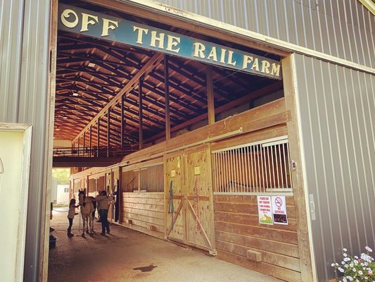 Entering the stables