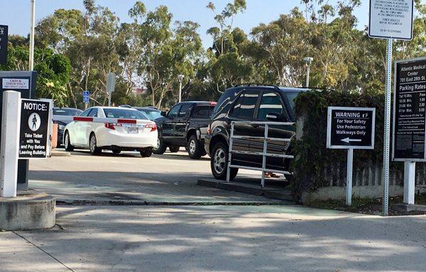 Parking lot entrance