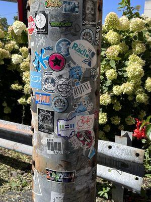 Stickered pole