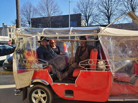 Enjoying the tuk for the first time!