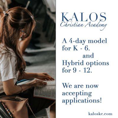 Kalos Christian Academy has Hybrid courses for secondary homeschool students.